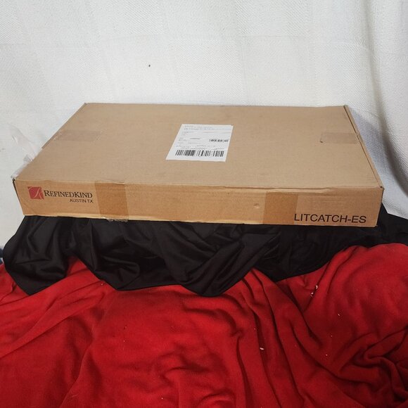 Refined Feline Black Espresso Solid Wood with Slots Litter Catcher w/Trap Door - Picture 10 of 16